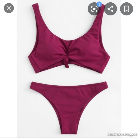 Other - Knot Bikini Set Cheeky bottoms burgundy maroon